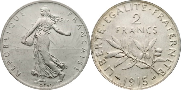 Avers et revers — 2-francs-semeuse