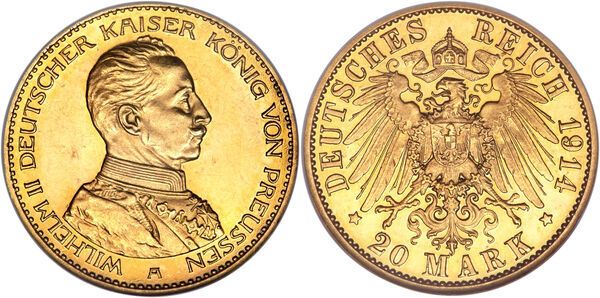 Avers et revers — 20-reichsmarks-or