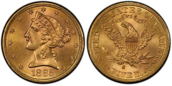 Avers et revers — 5-dollars-liberty